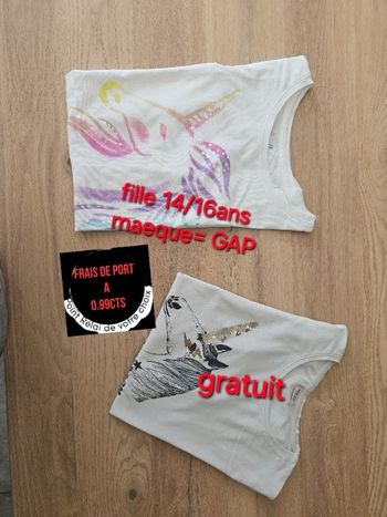 1 tee-shirt fille 14/16 ans  GAP LICORNE + 1 gratuit