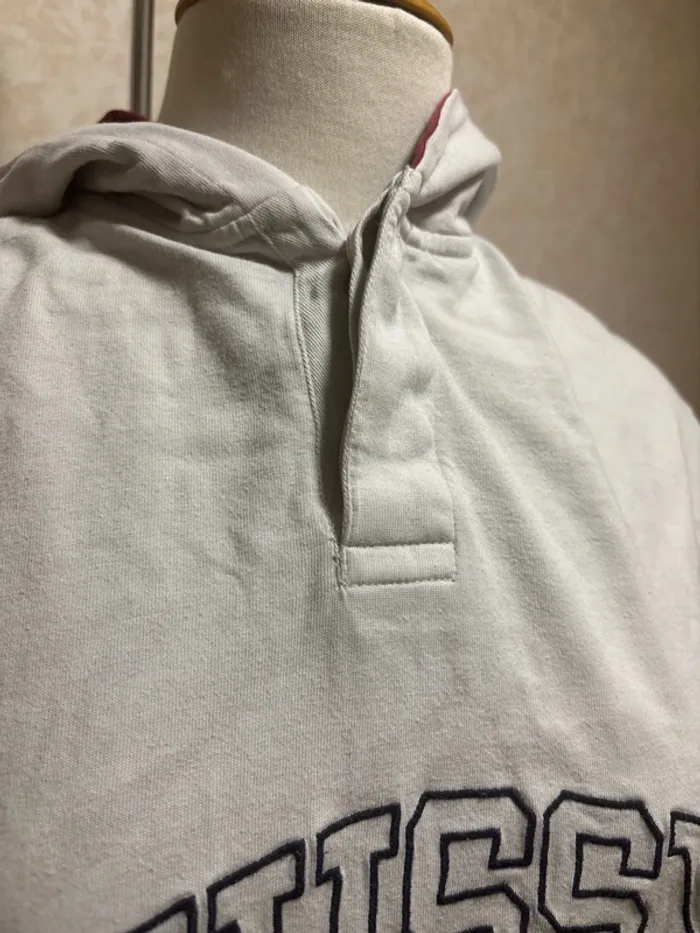 Sweat Stüssy à capuche – Blanc & Bleu marine – Taille L – Très bon état mixte - photo numéro 5