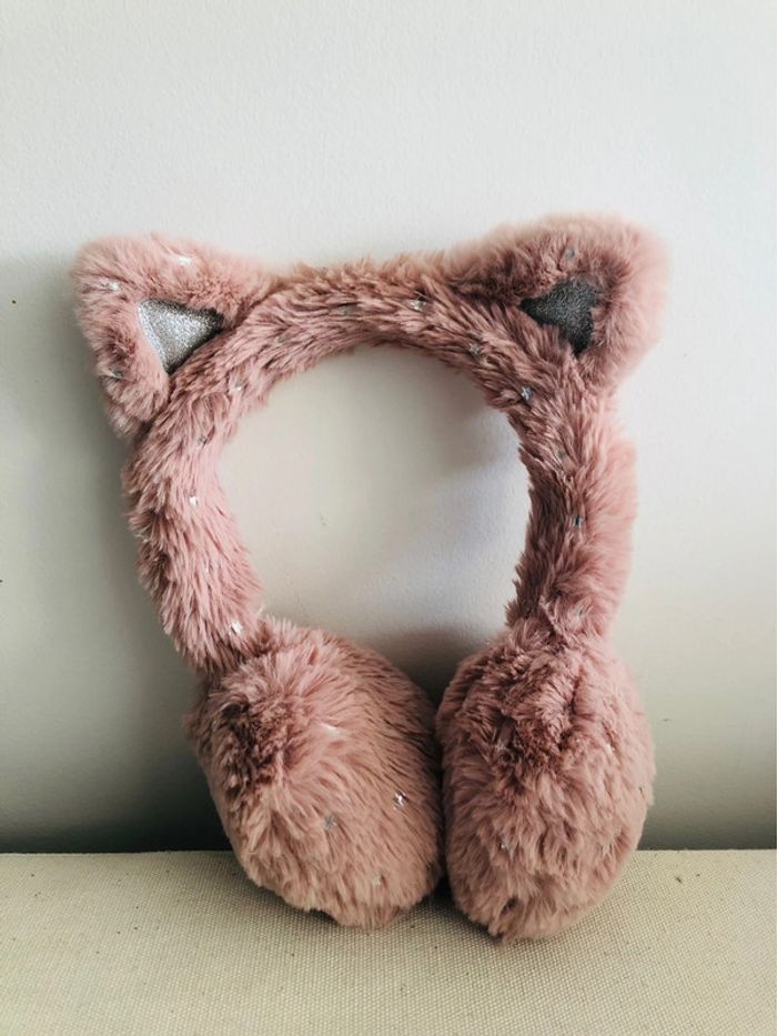 Cache oreille doux lapin chat rose enfant fille - photo numéro 5