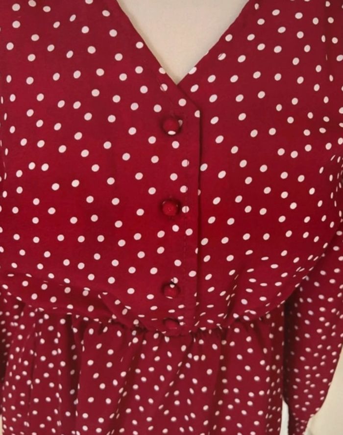 Robe à pois, rouge et blanche, Shein - photo numéro 4