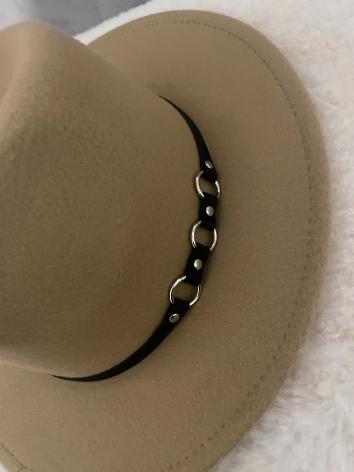 Chapeau, Fedora, beige neuf Camel, clair, taille réglable bohème, chic - photo numéro 2