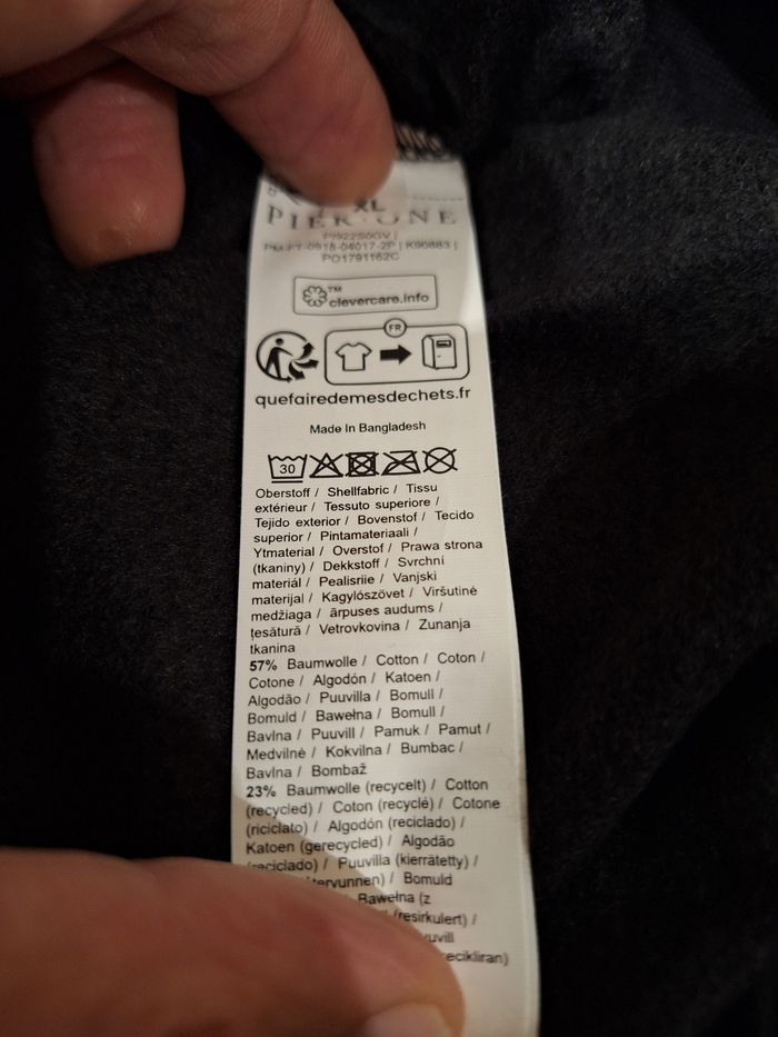 Sweatshirt molletonné noir neuf Pier One XL - photo numéro 5