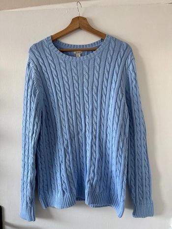 Pull torsadé L.L. Bean bleu clair – Taille XL – Très bon état