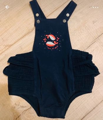 Salopette bleu marine bébé fille garçon 9 mois