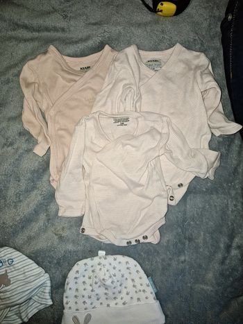 Lot bodies 1 mois rose pâle coton bio