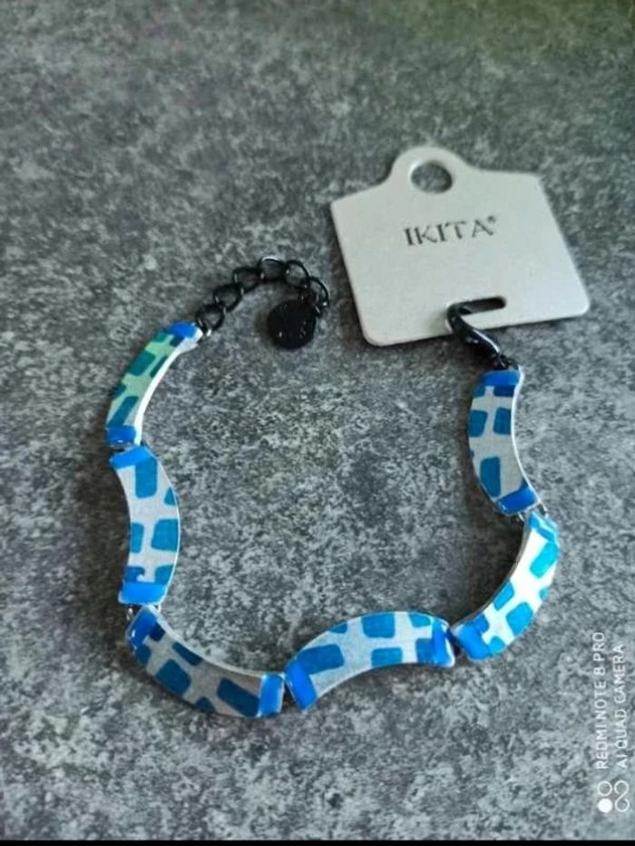 Bracelet  bleu  et argenté  ikita - photo numéro 4