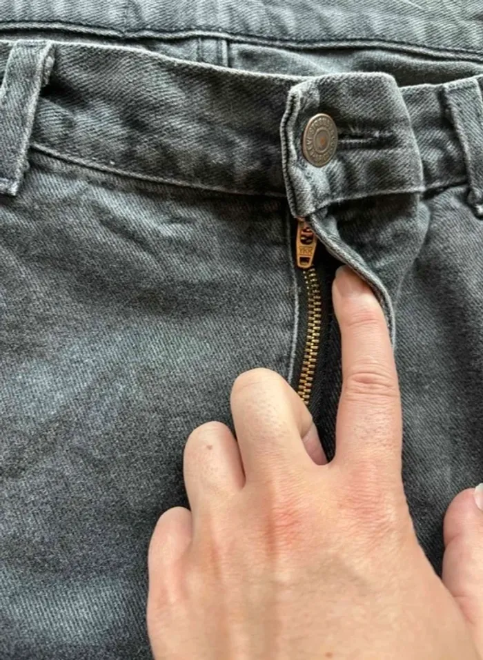 Jean Levi’s 619 regular straight droit gris anthracite 80/90s vintage Canada us rare W36 XL/46 - photo numéro 6