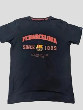 FC Barcelone T-Shirt Années 2000 Style Vintage Taille S Bleu Marine
