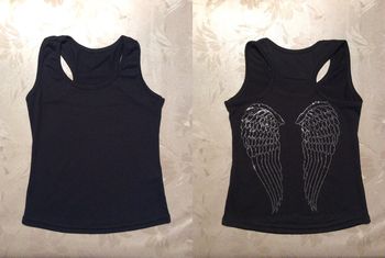 Top Neuf 4 ans et dos ailes strass