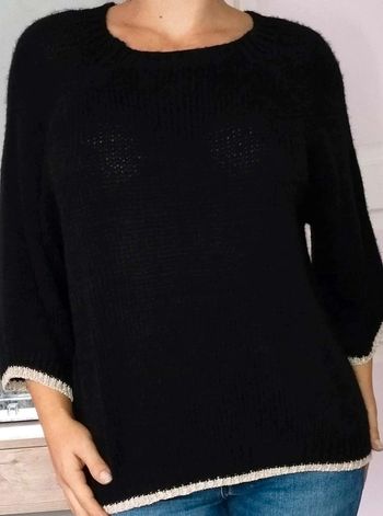 Pull Noir Doré  -  S/M  oversize -  Excellent état