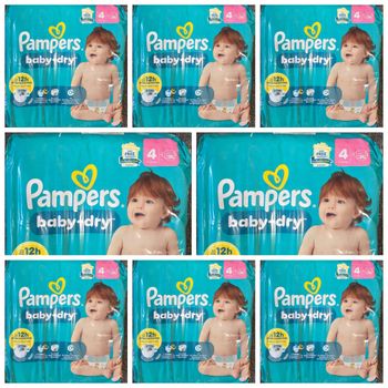 Lot de 240 Couches Pampers Baby Dry 9-14 kg Taille 4 Neuf