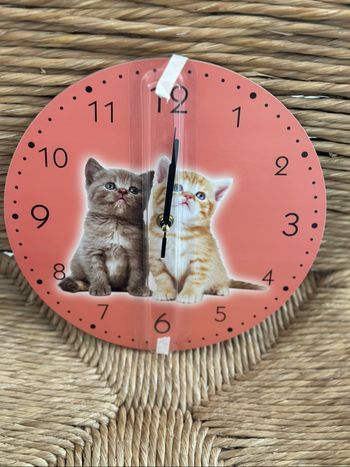 Horloge chat 🐱 diamètre 25 cm neuve