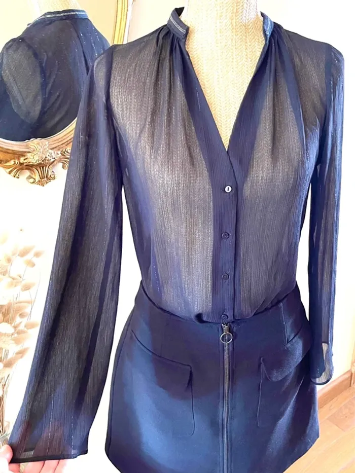 Sublime blouse chemise manche longue noir fluide Zara taille XS