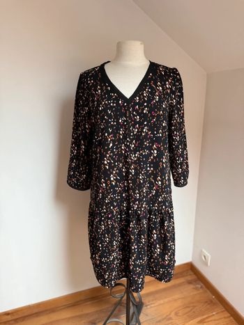 Superbe robe noire et imprimée fluide neuve Promod 🌸 L 40 42