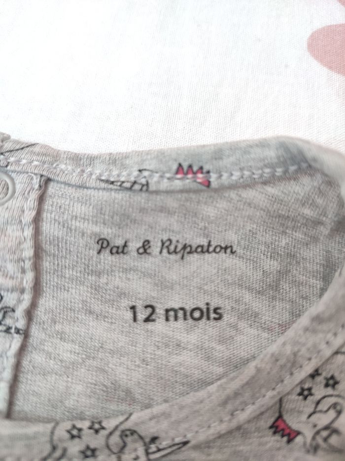 Tee-shirt manches longues - Motifs licorne - 12 mois - Très bon état - Pat & Ripaton - photo numéro 5