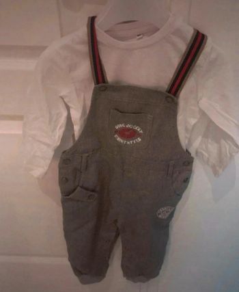 Salopette et t shirt garçon 18 mois