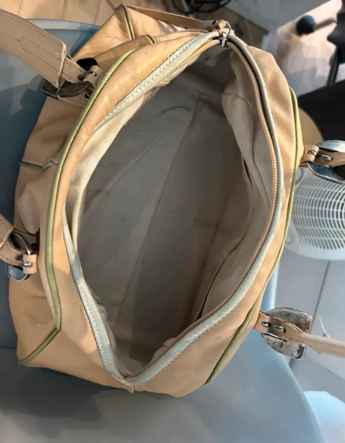 Francesco Biasia sac à main en cuir beige, femme - photo numéro 7