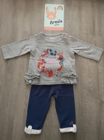 Ensemble tee shirt ML et legging 3 mois renard