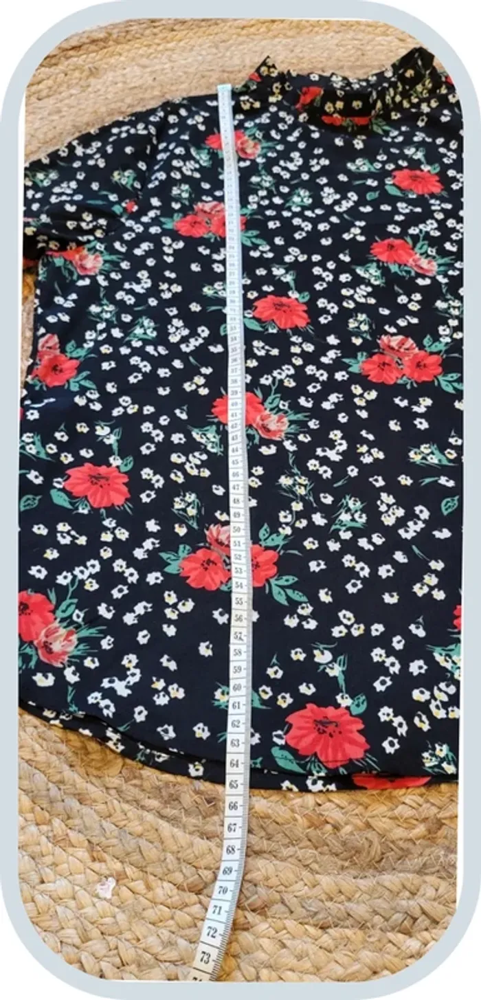 Blouse motif floral à manches longues - Shein - Noir - Femme - Très bon état - photo numéro 7