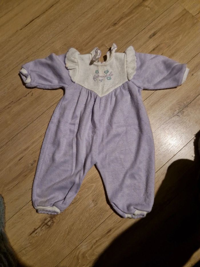 Grenouillère vintage années 80 violet 6 mois