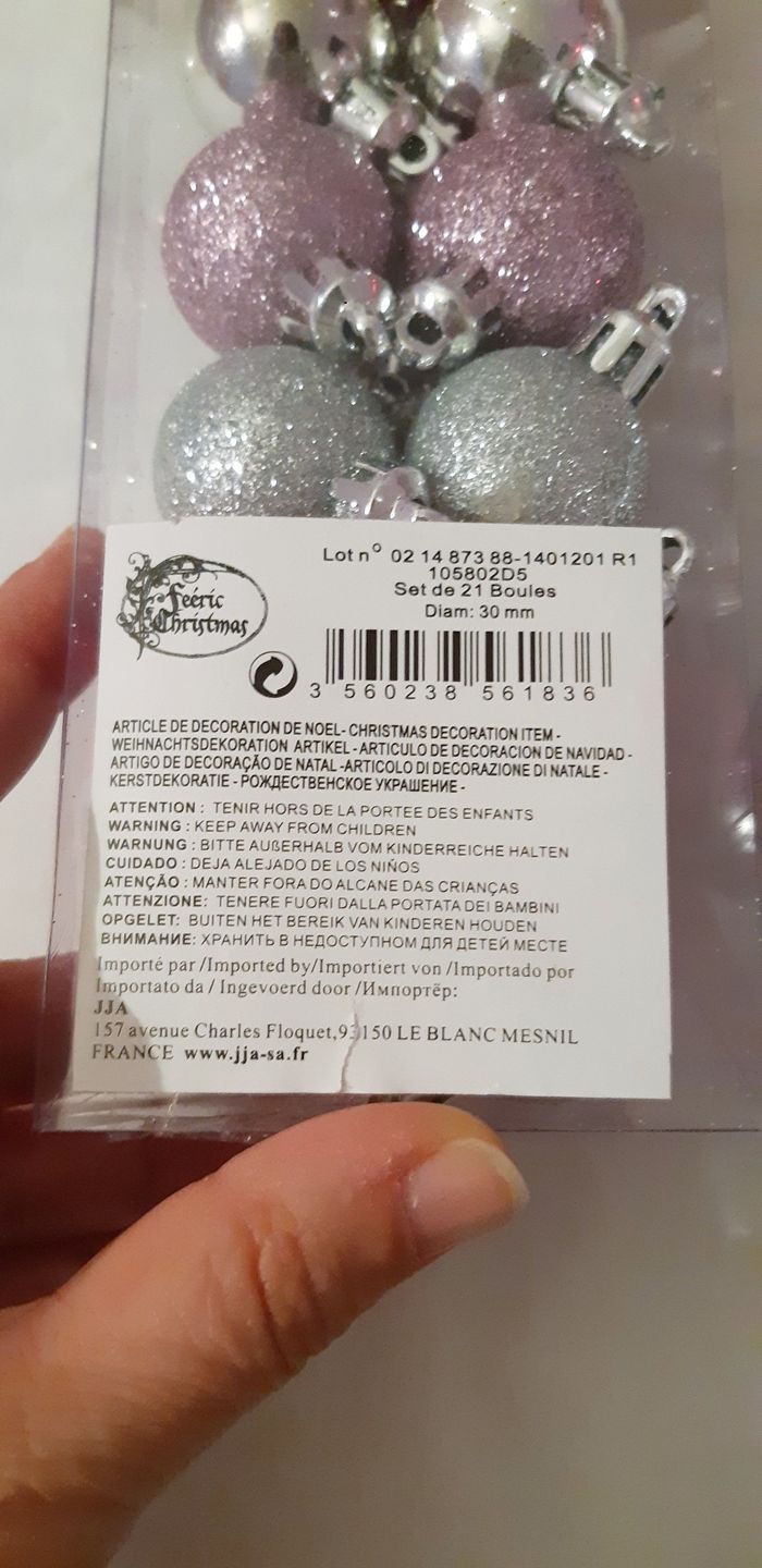 Boules de Noël roses et argent neuves - photo numéro 5