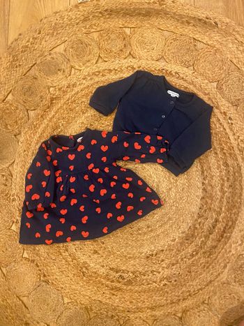 Ensemble fille 6 mois Vertbaudet robe et gilet