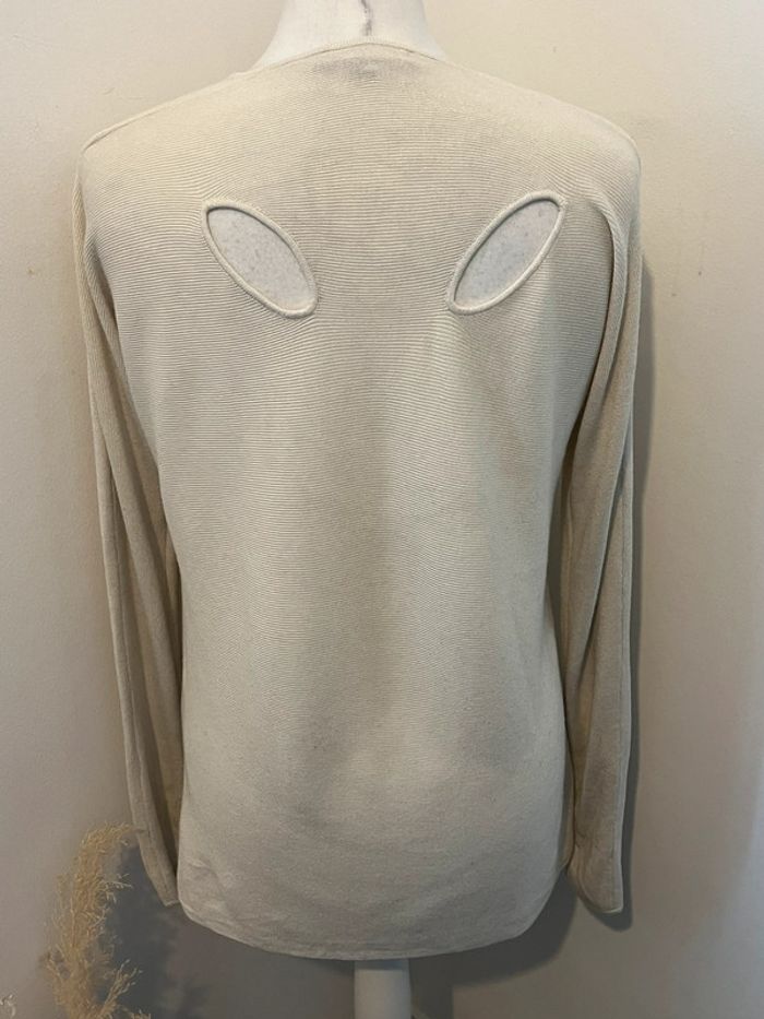 Pull beige ajouré Maje S - photo numéro 5