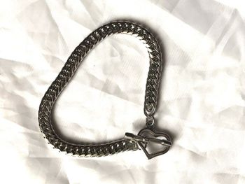 Bracelet Large Cœur Flèche Attache Amour Bijou Argenté Fantaisie Hommes Femmes