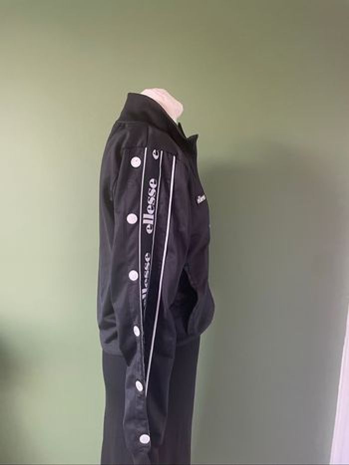Veste vintage Ellesse noire – Logo brodé & bandes pression - photo numéro 5