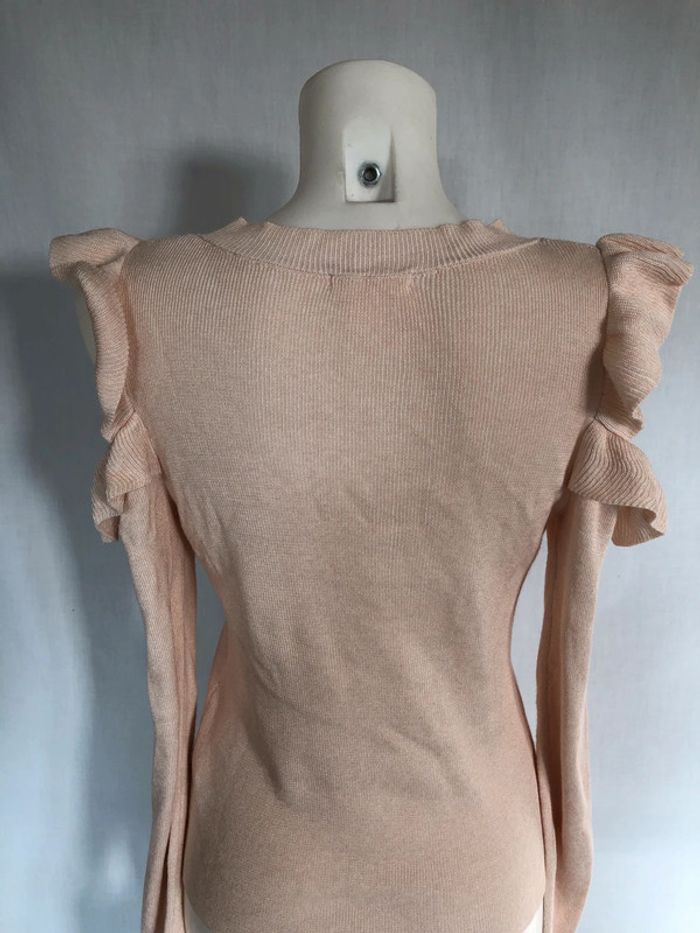 Haut rose pâle épaules dénudées volantées H&M bon état taille S / 36 38 - photo numéro 7