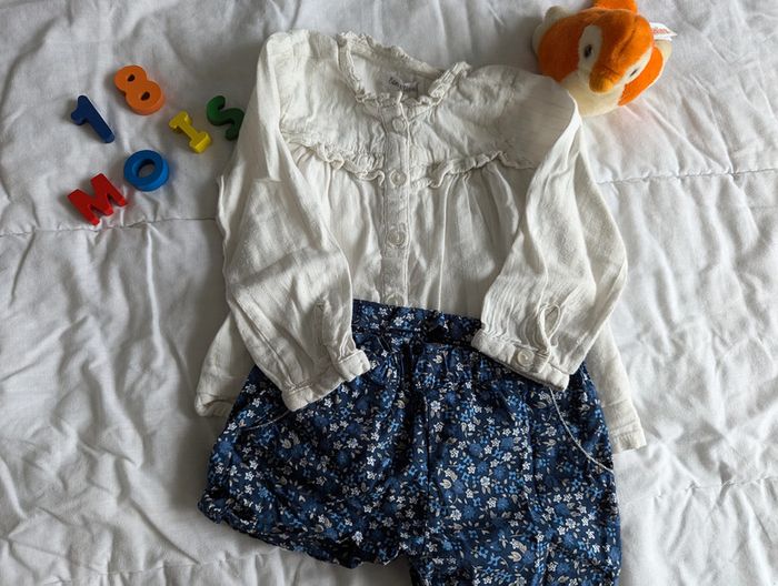 Blouse manches longues et short - 18 mois - photo numéro 2