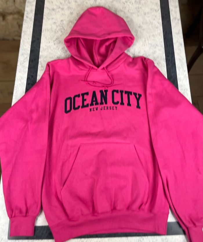 Sweat à capuche Champion Ocean City New Jersey rose – taille S femme - photo numéro 3