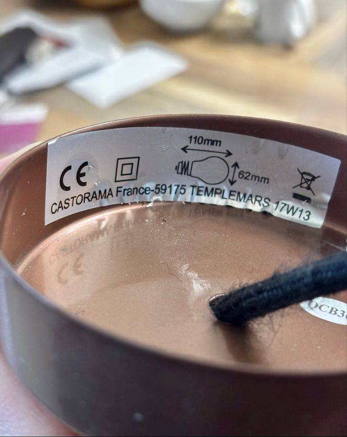 Suspension luminaire géométrique en métal couleur cuivrée mat - photo numéro 5