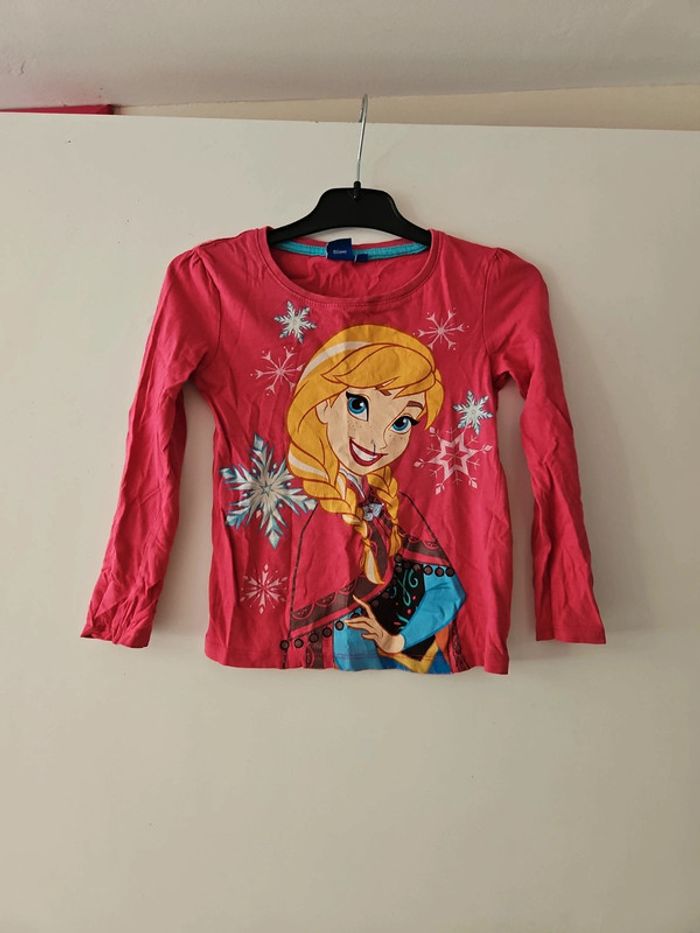 Tee-shirt manche longue fille Disney reine des neiges 6 ans