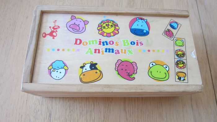 Jeu domino en bois theme animaux