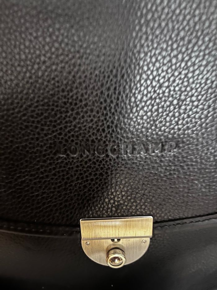Sac longchamp cuir noir - photo numéro 5
