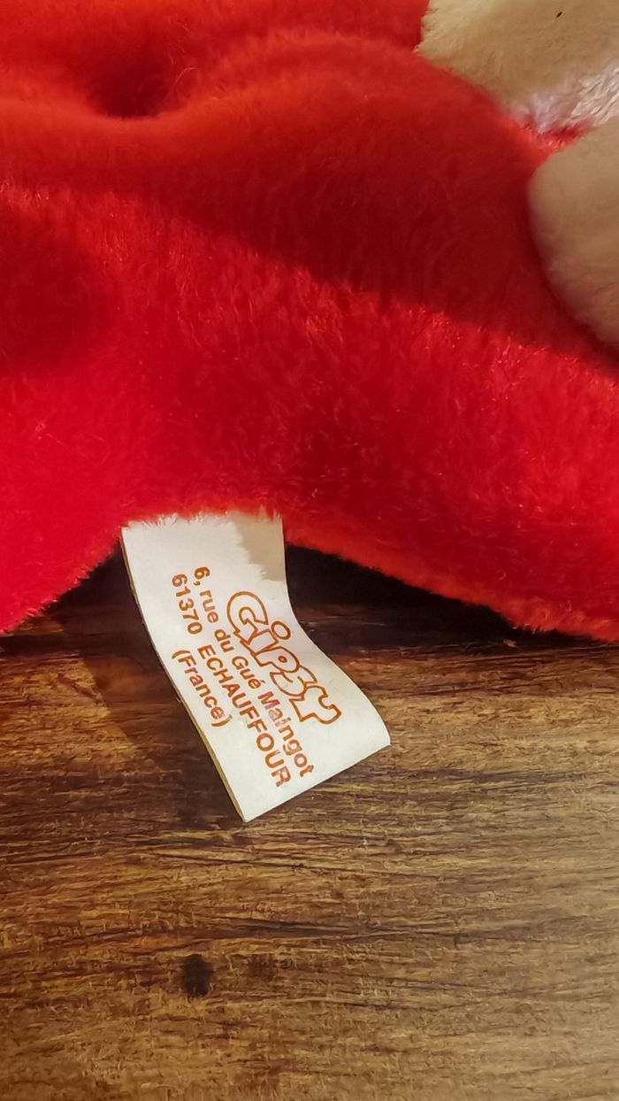 Peluche 2 ours blancs bisous sur cœur Gipsy 15cm - photo numéro 3