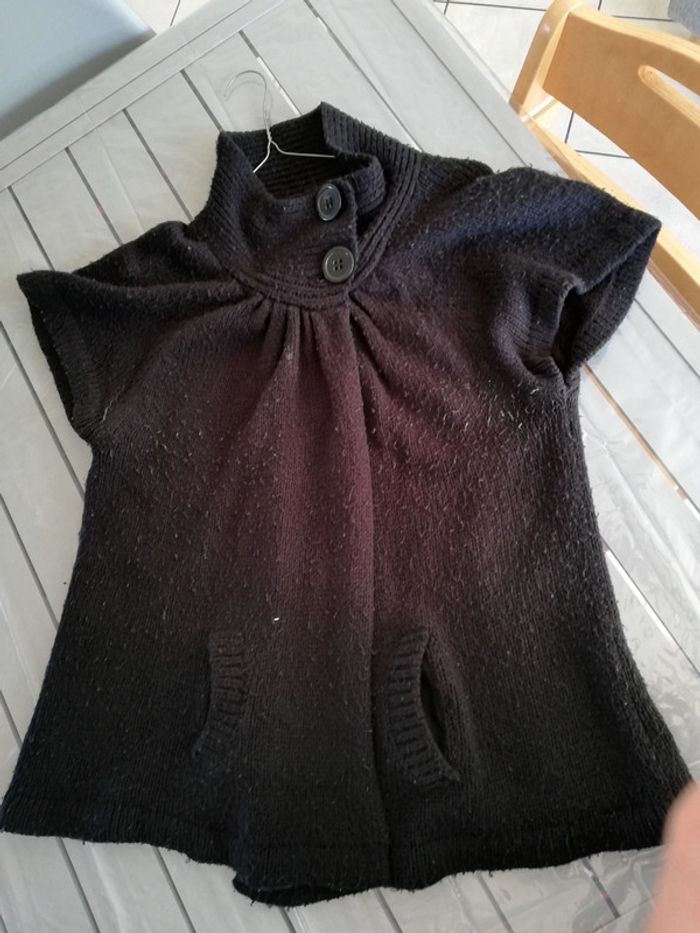 Gros gilet noire manches courtes - photo numéro 4