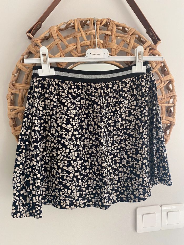 Jupe noire fleurie ecru - photo numéro 3