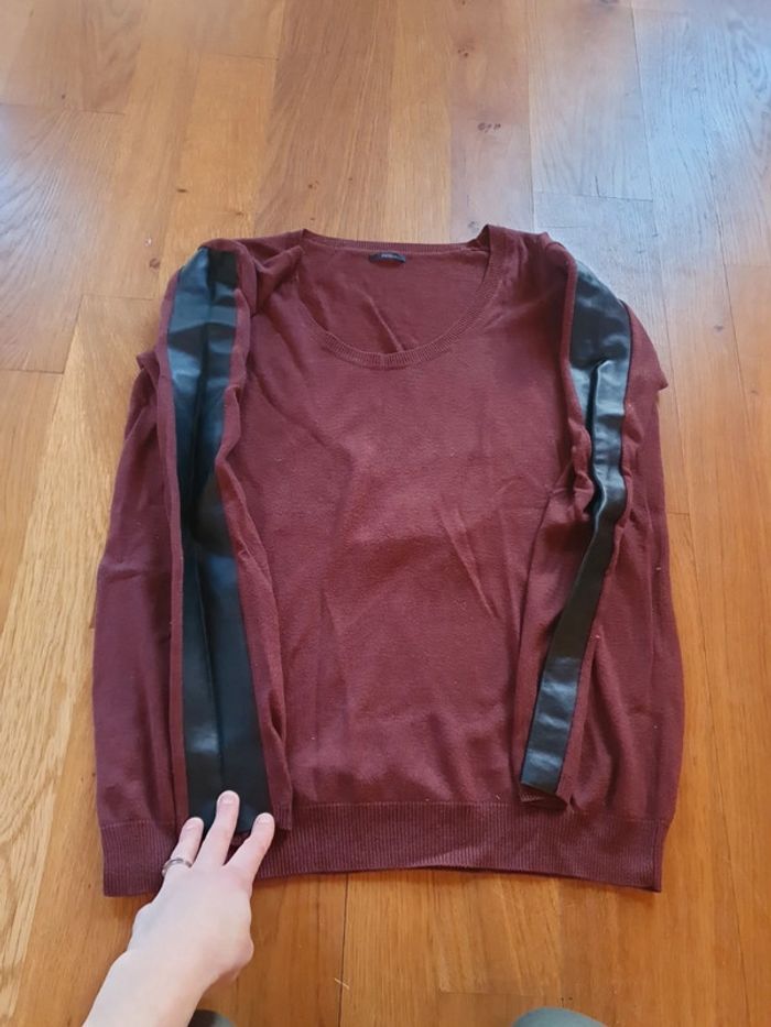 Pull ikks empiècements cuir