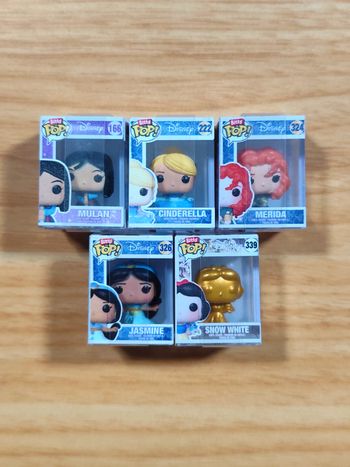 Lot de 5 Bitty Pop! Disney Princess - Inclus Blanche-Neige Gold Rare