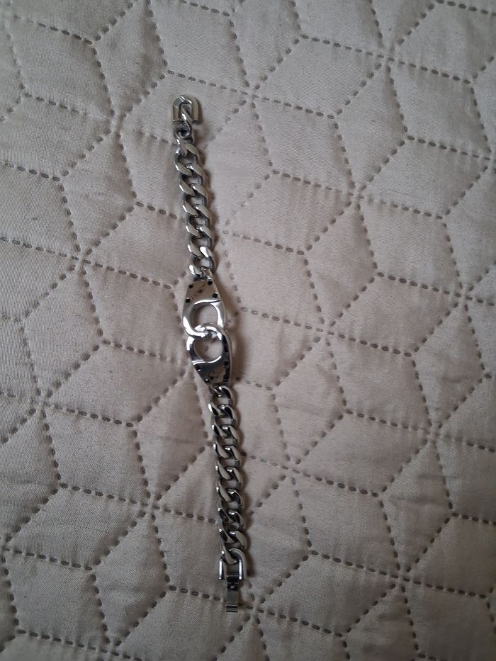 Élégant bracelet menotte homme acier inoxydable - photo numéro 2