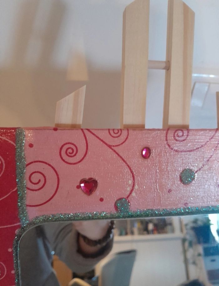 Miroir rose strass et paillettes girls princesse - photo numéro 3