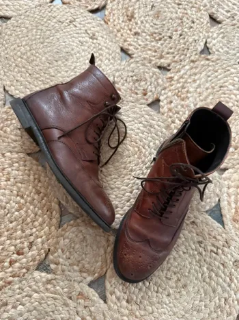 Bottine cuir marron - Homme - Zara