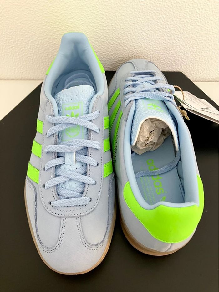 Adidas Originals Gazelle Indoor Clear Sky / Solar Green - photo numéro 3