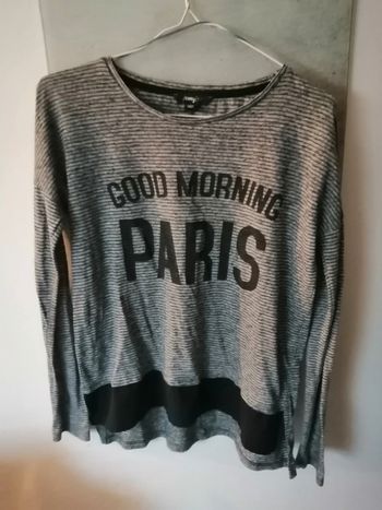 T-shirt long "good morning Paris"