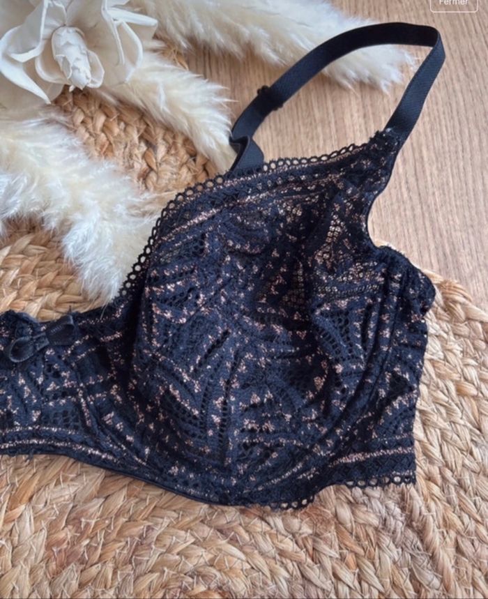 Soutien-gorge noir/doré 90C - photo numéro 2