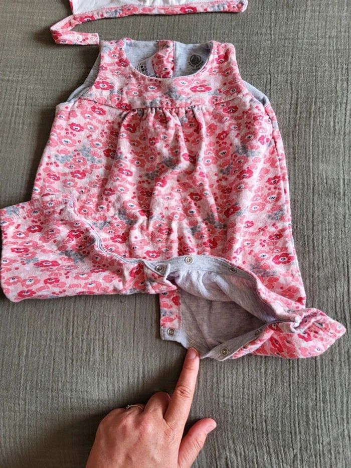 Joli ensemble combinaison bébé fille Petit Bateau avec bonnet oreilles de lapin - photo numéro 4