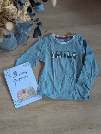 T-shirt manches longues Obaibi 23 mois Smile Pingouin