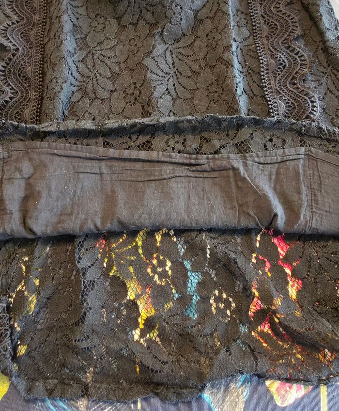 Tee-shirt sans manche en dentelle noir L - photo numéro 4